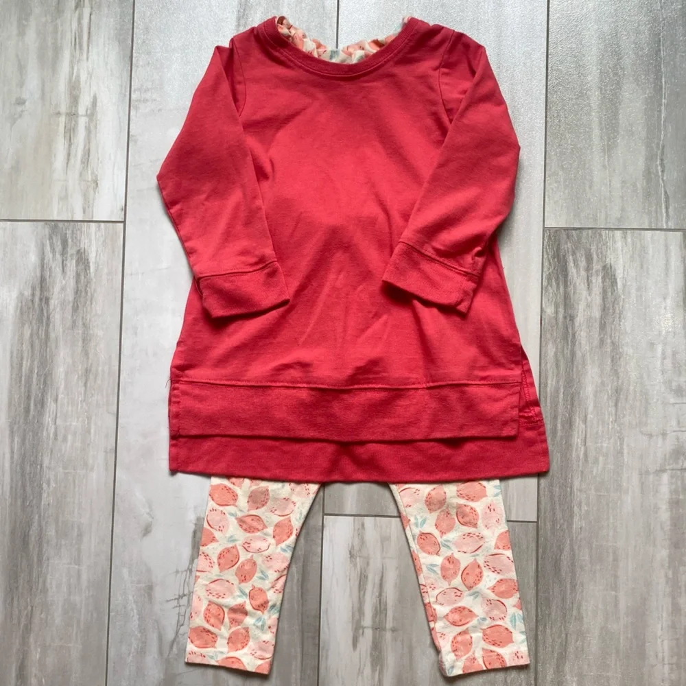 J. Bailey Melon Long Sleeve Top with Ruffle Neck and Matching Melon Lemon Pant 4